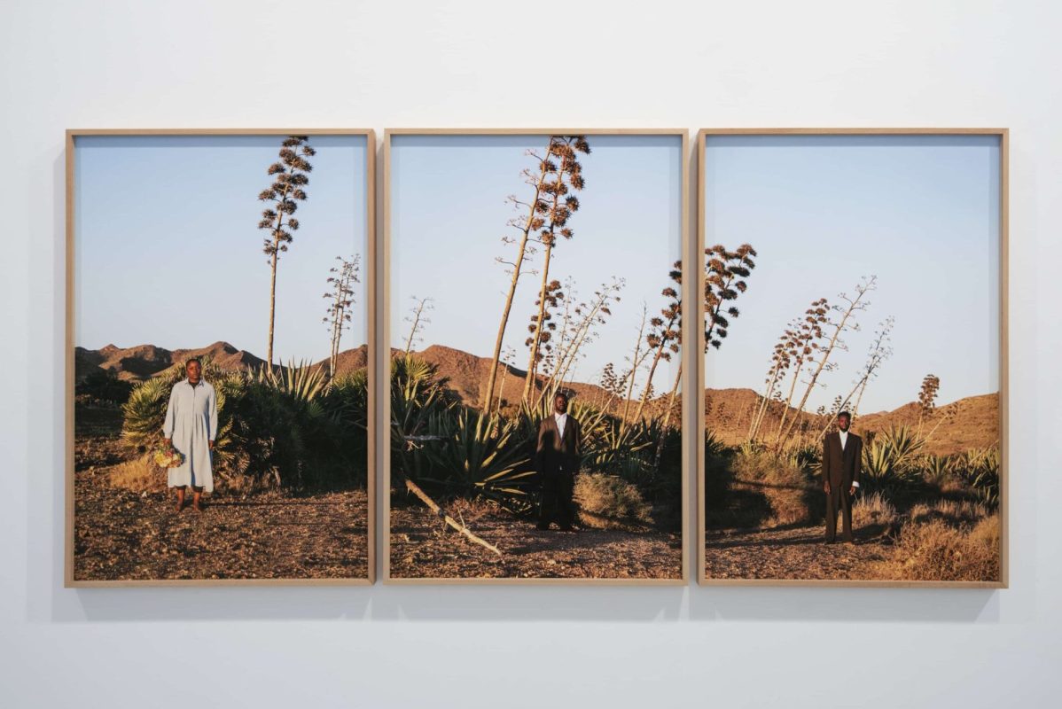 Sun space set Exhibition view Sabrina Amrani Gallery, 2023 Inkjet prints on cotton paper, 3 parts 90 x 180 cm