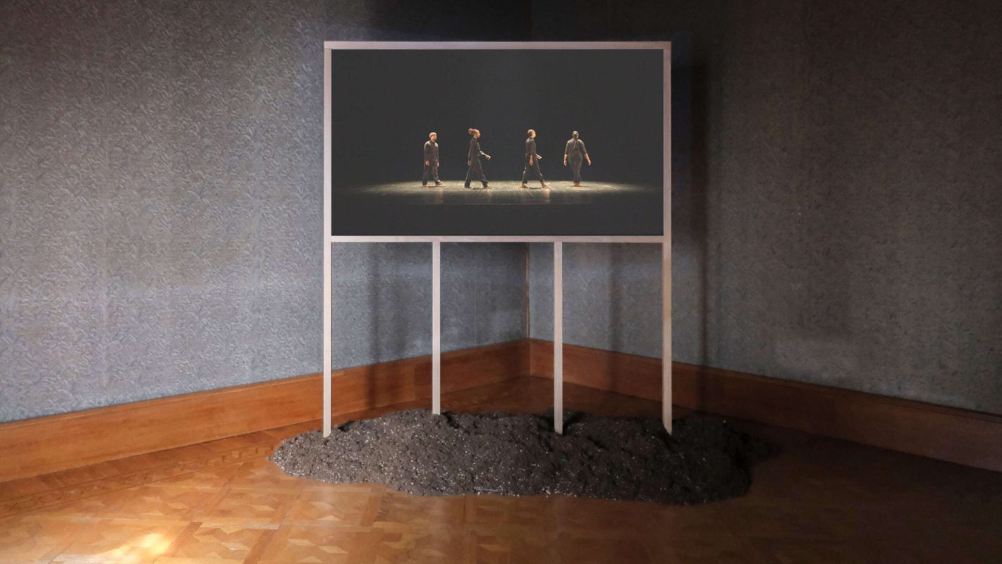 Weaving Stories while Walking, 2024 Wood, Soil, HD Video and Sound, 30'50''Exhibition view at 60th Venice Biennale