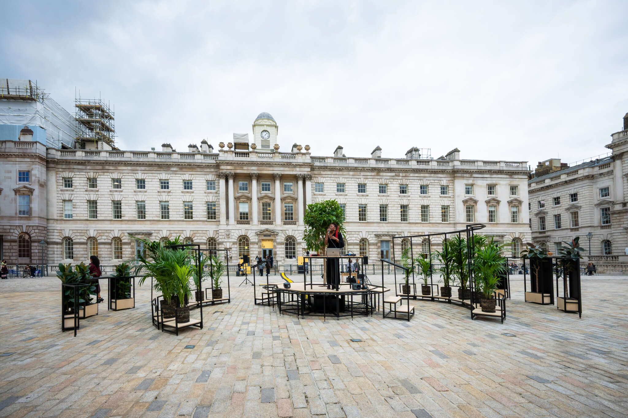 Earthworks, Wood, Steel, Plants, SoilInstallation view at Somerset House, London, 2025