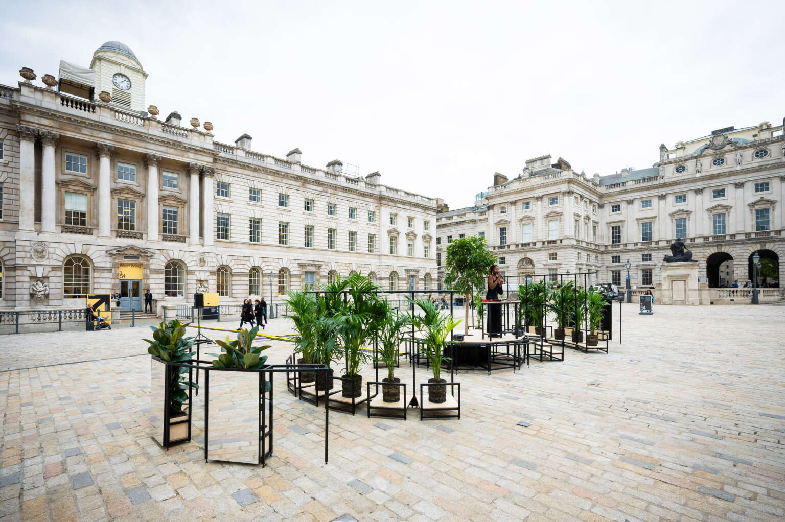 Earthworks, Wood, Steel, Plants, SoilInstallation view at Somerset House, London, 2025
