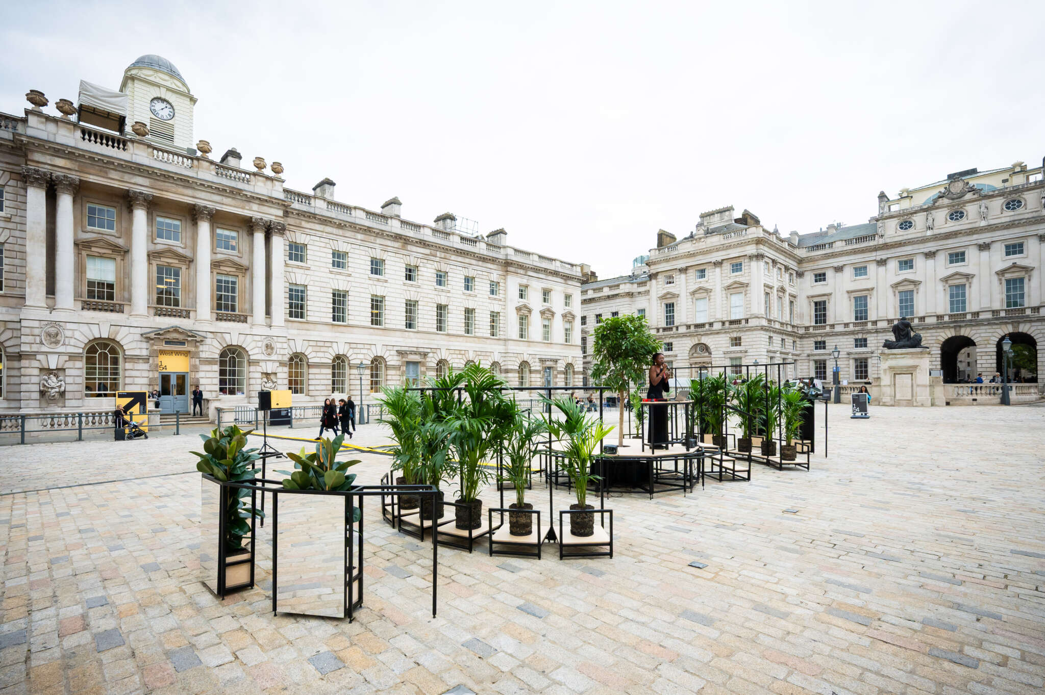 Earthworks, Wood, Steel, Plants, SoilInstallation view at Somerset House, London, 2025