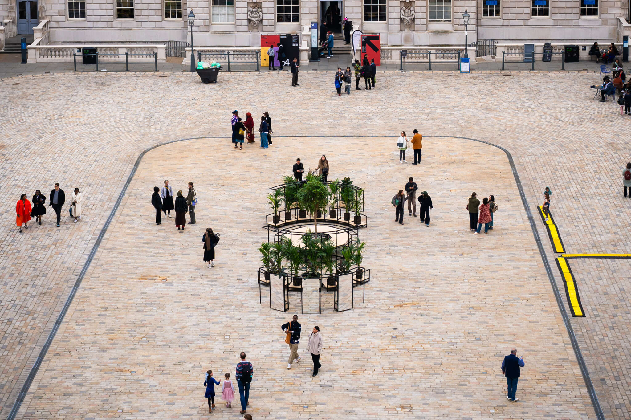 Earthworks, Wood, Steel, Plants, SoilInstallation view at Somerset House, London, 2025