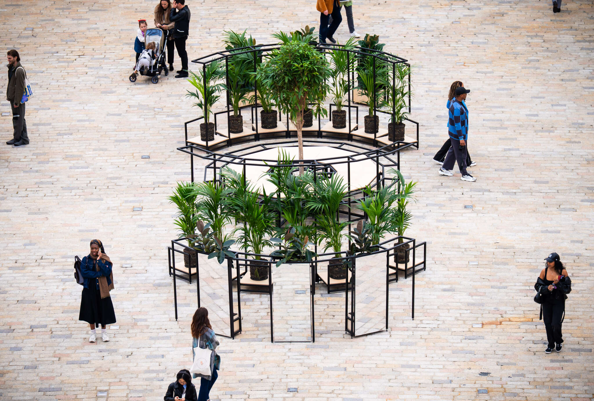 Earthworks, Wood, Steel, Plants, SoilInstallation view at Somerset House, London, 2025